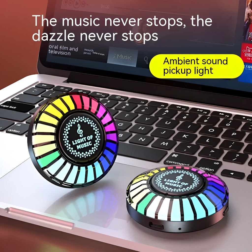Black desktop magnetic RGB ambience light with 60cm square dimensions and magnetic suction base