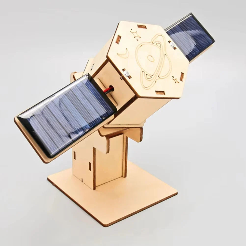Solar-Powered DIY Space Satellite STEM Kit for kids, educational science toy