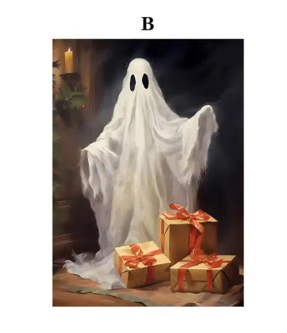 Ghost tea party Halloween canvas painting, modern simplicity style, available in 20x30cm 30x40cm 40x50cm