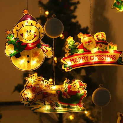 Santa Claus LED suction cup window hanging lights for Christmas decoration