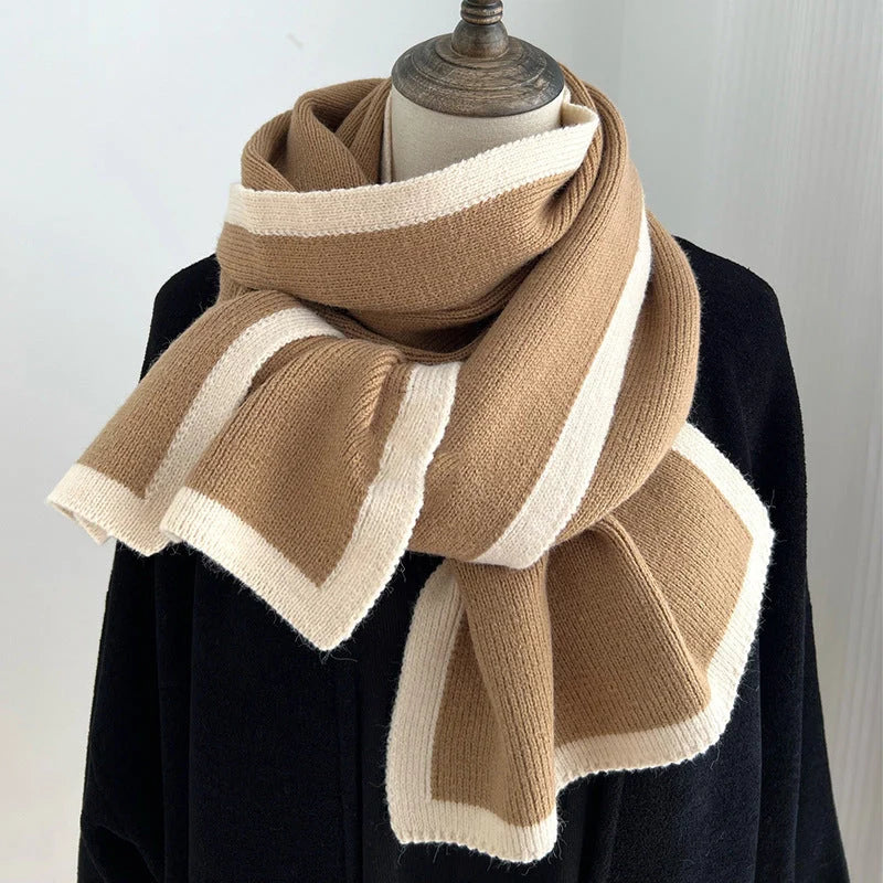 Knitted wool scarf in six colours for winter warmth and style