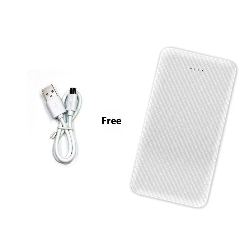 Black 20000 mAh power bank with multi-U port output and plastic shell