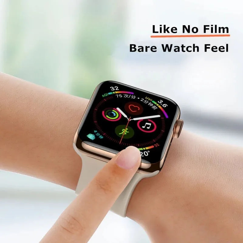 PMMA curved full screen protective film for Apple Watch in transparent black, multiple sizes available
