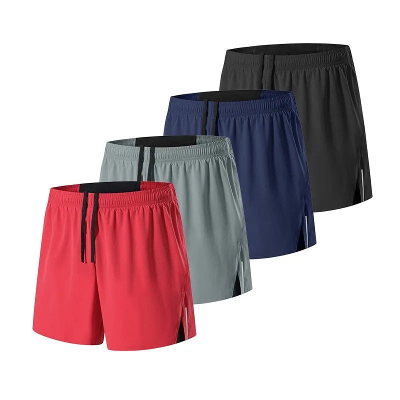 Men's black loose-fit off-road running shorts with a high waist, made from quick-dry fabric.
