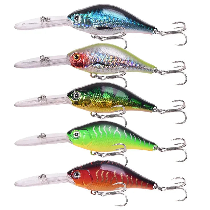 Floating Rock Little Fat Man deep diving mino fishing lure, 10.5cm long, shown in colour option A.