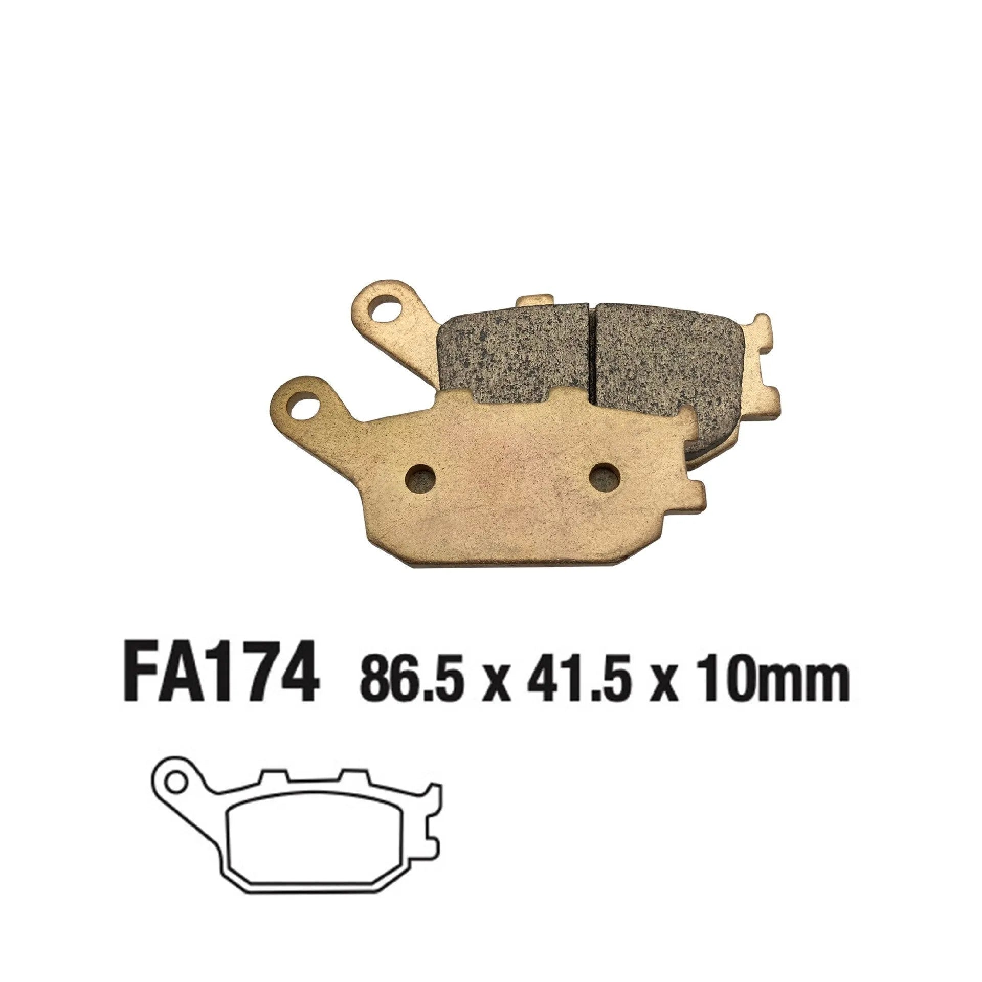 Set of sintered rear motorcycle brake pads for Honda CBR954RR and CBR900RR models