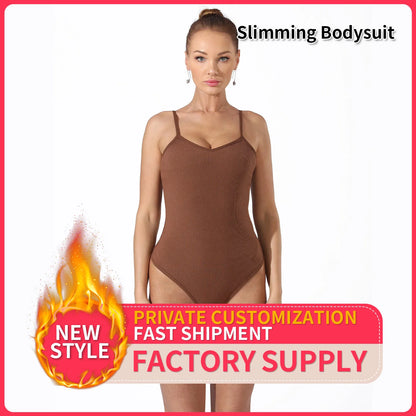 Women's solid colour bodysuit in black and coffee, sizes S to 4XL