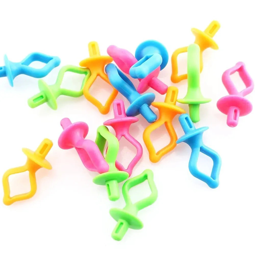 20 silicone nipple bobbin core clips in random colours for anti-shedding sewing thread storage
