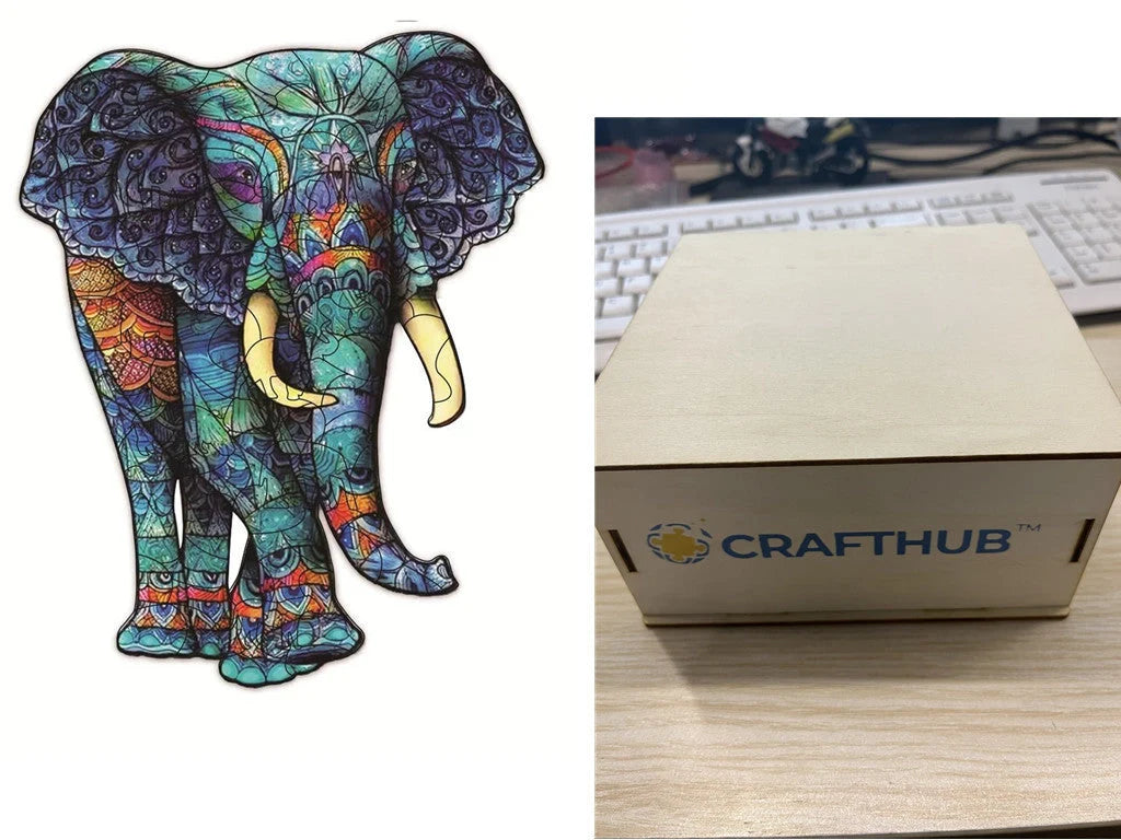 Animal Puzzle Craft Hub A3 Size Wooden Box for puzzle storage and display