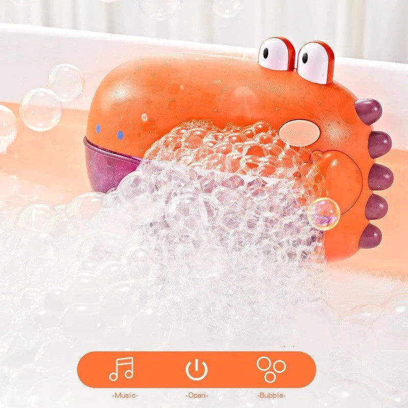 Baby Bath Toys Bubble Music Machine in various colors, creating bubbles and playing music for bath time fun.