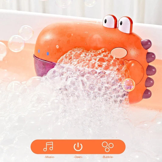 Baby Bath Toys Bubble Music Machine in various colors, creating bubbles and playing music for bath time fun.