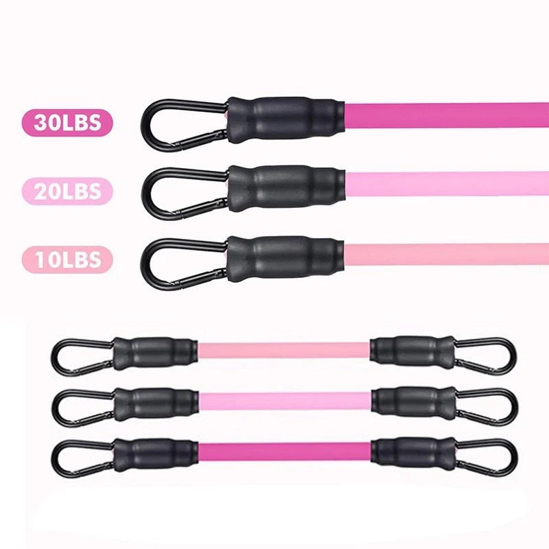 Ankle strap resistance bands in various colours for hip and leg strength training