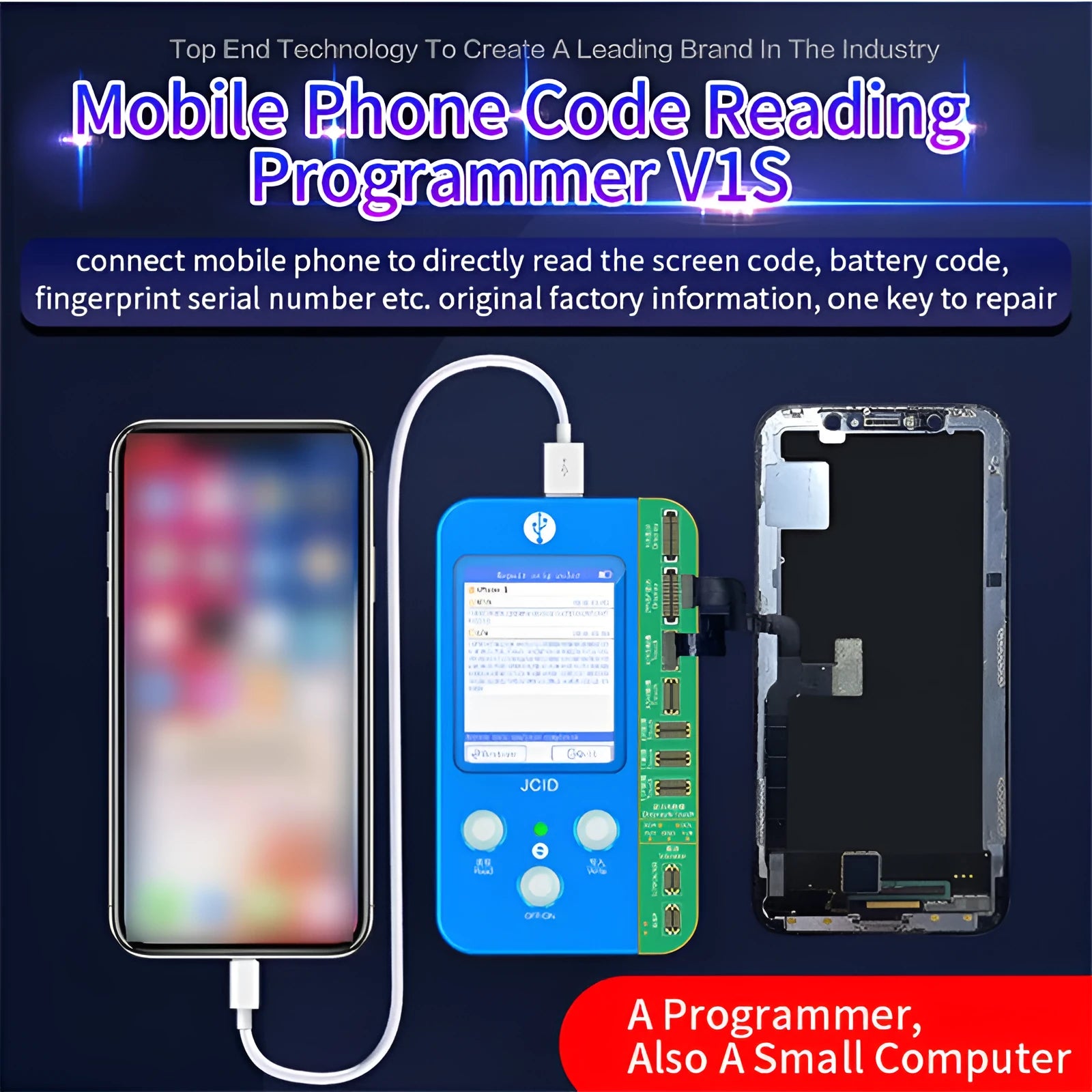V1SE Pro plastic original colour repair instrument detector for iPhone and Samsung phone maintenance.