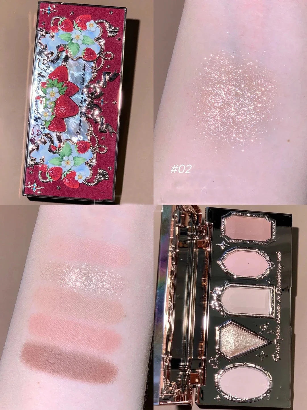 Flower Knows Strawberry Rococo Series Embossed Blush Velvet Matte Lip Glaze in vintage-inspired packaging