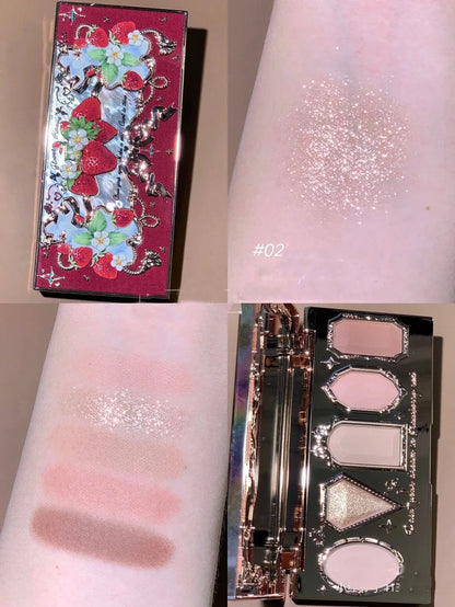 Flower Knows Strawberry Rococo Series Embossed Blush Velvet Matte Lip Glaze in vintage-inspired packaging