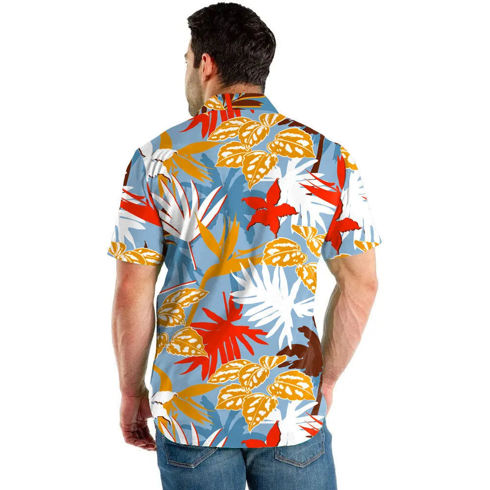 Men's beach digital printed shorts shirt inner mesh suit in polyester cotton blend, colour B267-1018