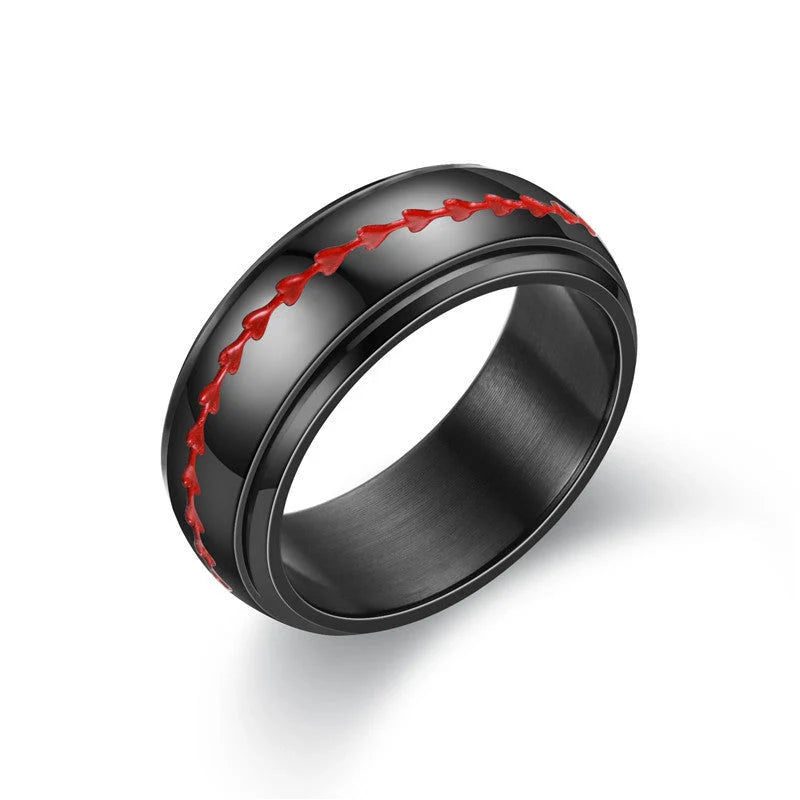 Titanium steel personality ring in various colours and designs, showcasing hip hop simplicity