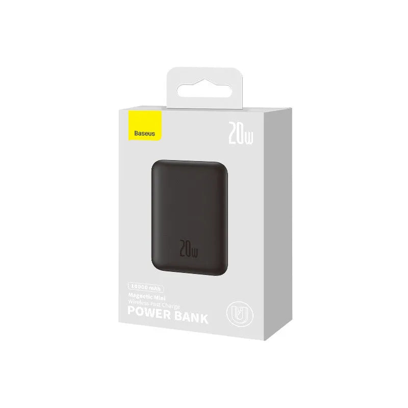 Magnetic wireless fast charging power bank in five colours showing compact rectangular design with silicone texture
