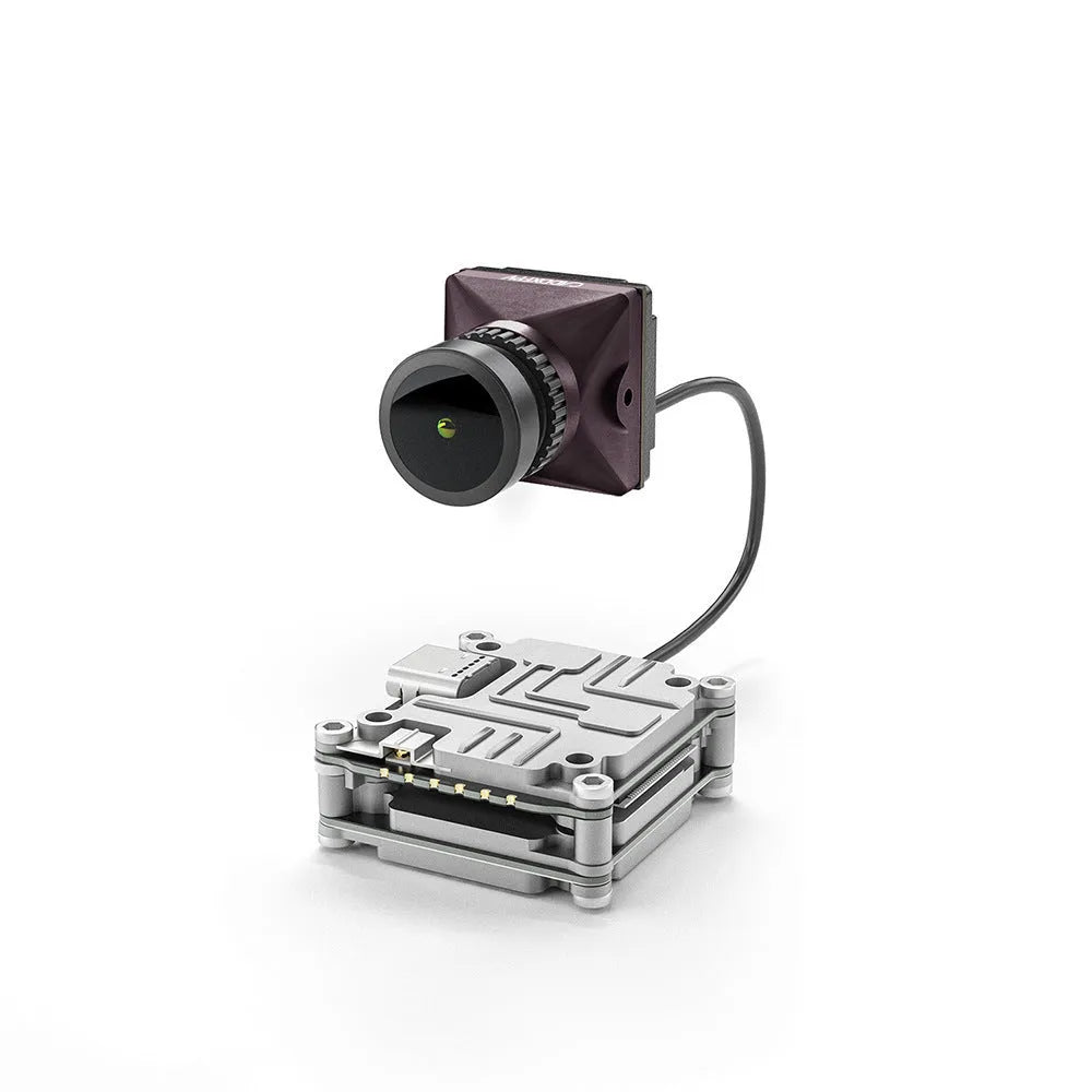 Caddx ADAPTS DJI FPV digital image transmission machine kit in silver with Polar Vista module and mounting hardware.