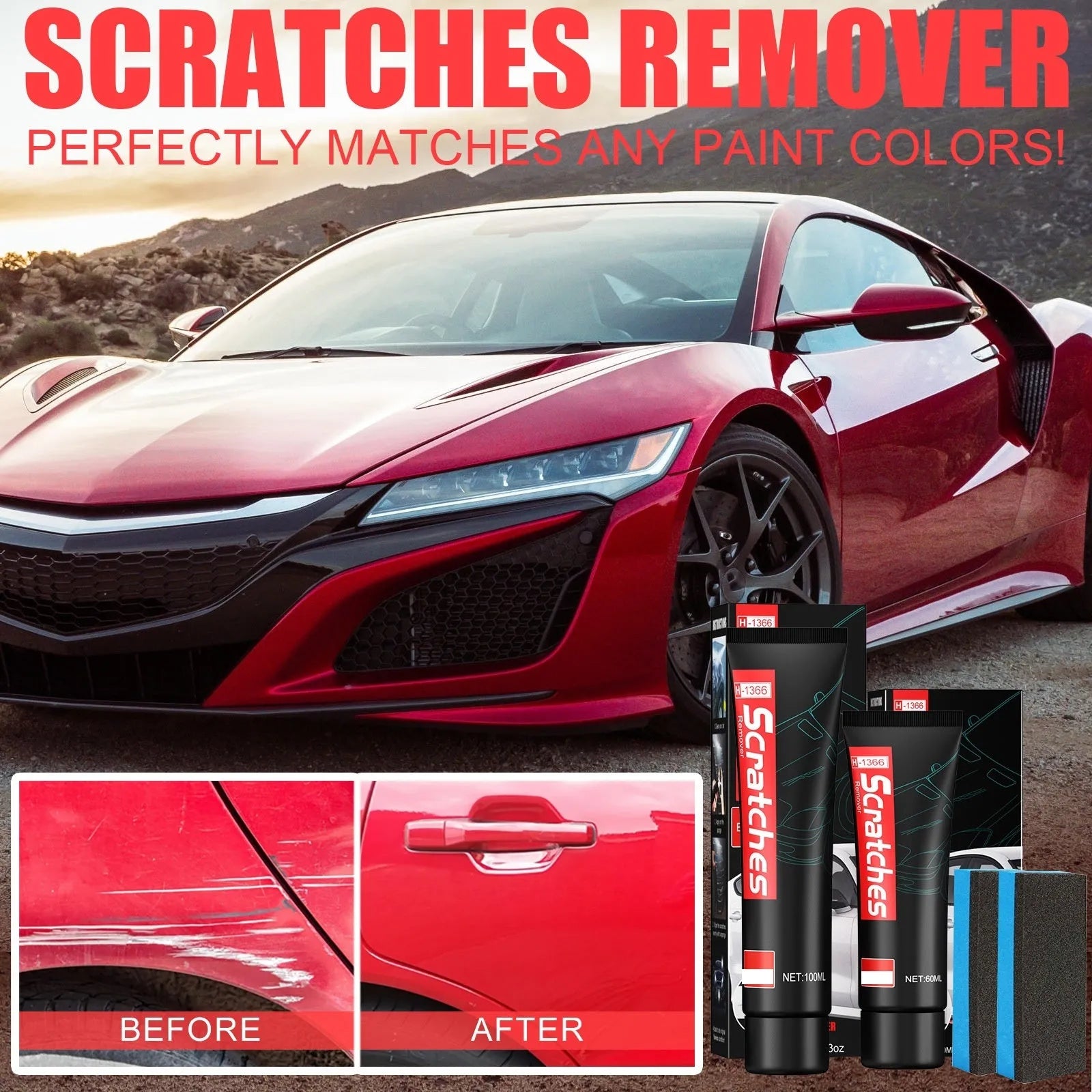 60ml tube of automotive scratch repair cream for car paint scratch removal