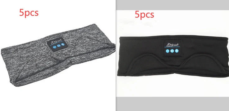 Bluetooth music headband with sleep scarf functionality in grey and black