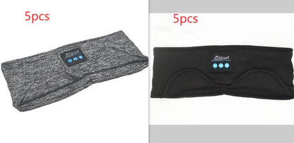 Bluetooth music headband with sleep scarf functionality in grey and black