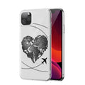 Transparent TPU phone case for iPhone 13 with painted airplane map design in European American style