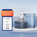 White Dump rechargeable pet water fountain with 3 litre tank for cats and small dogs