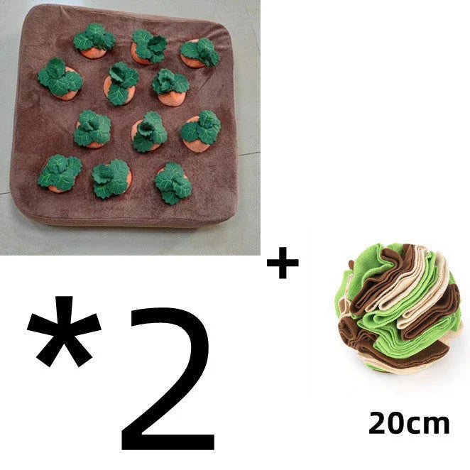 Durable carrot plush toy for dogs with non-slip snuffle mat design