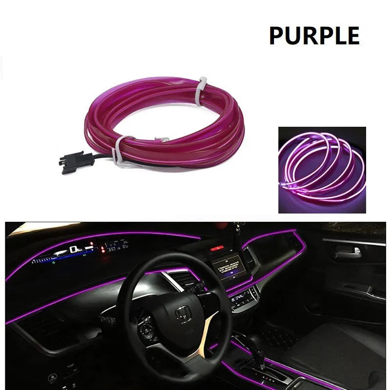 6-metre flexible USB LED car interior ambient lighting strip in multiple colour options