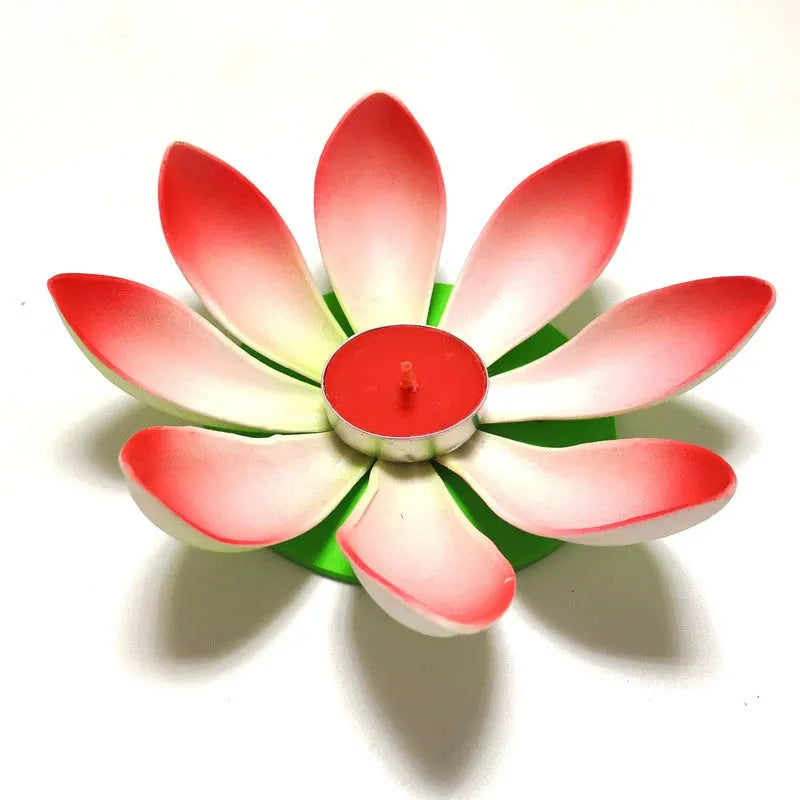 Single-layer petal EVA plastic wishing lotus lamp floating on water in purple colour 11cm size