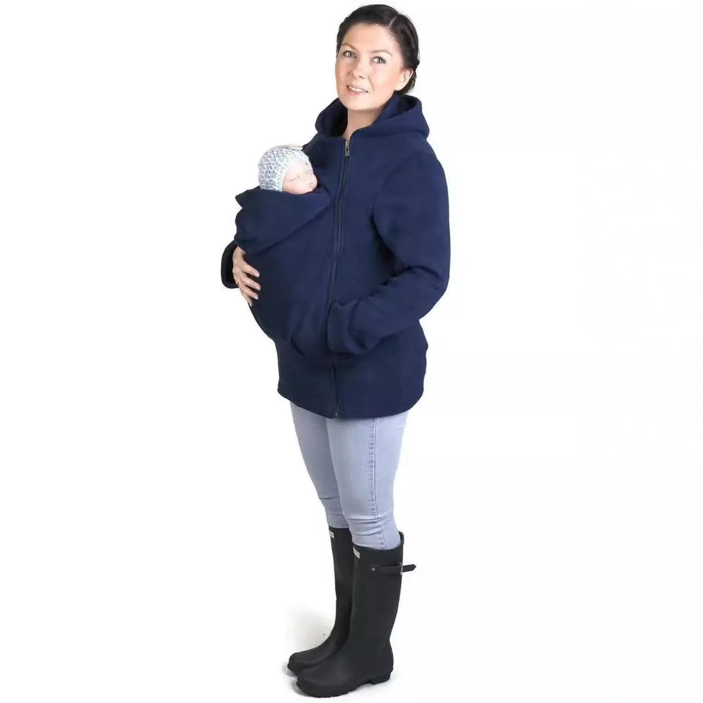 Red loose polar fleece sweater for women with long sleeves and spandex stretch fabric