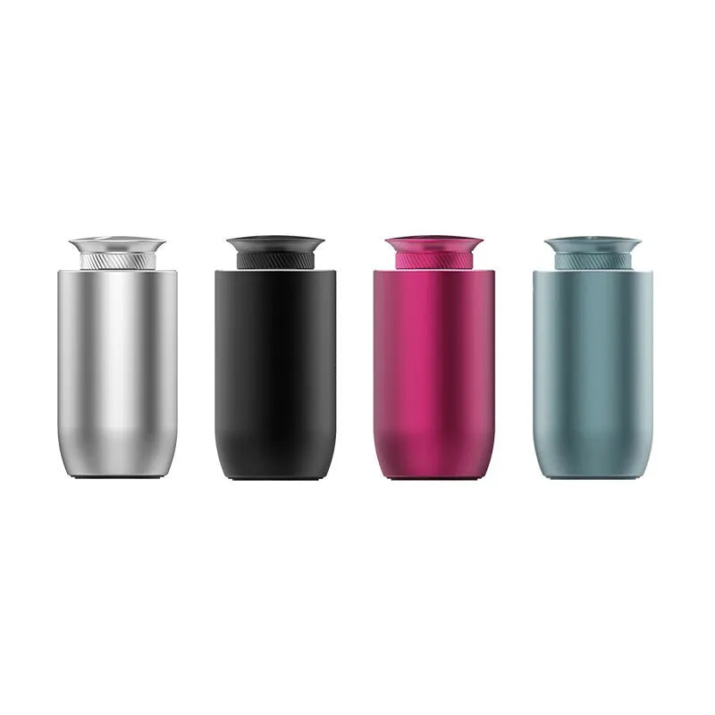 Portable rechargeable aroma diffuser with column-shaped metal housing in four colour options