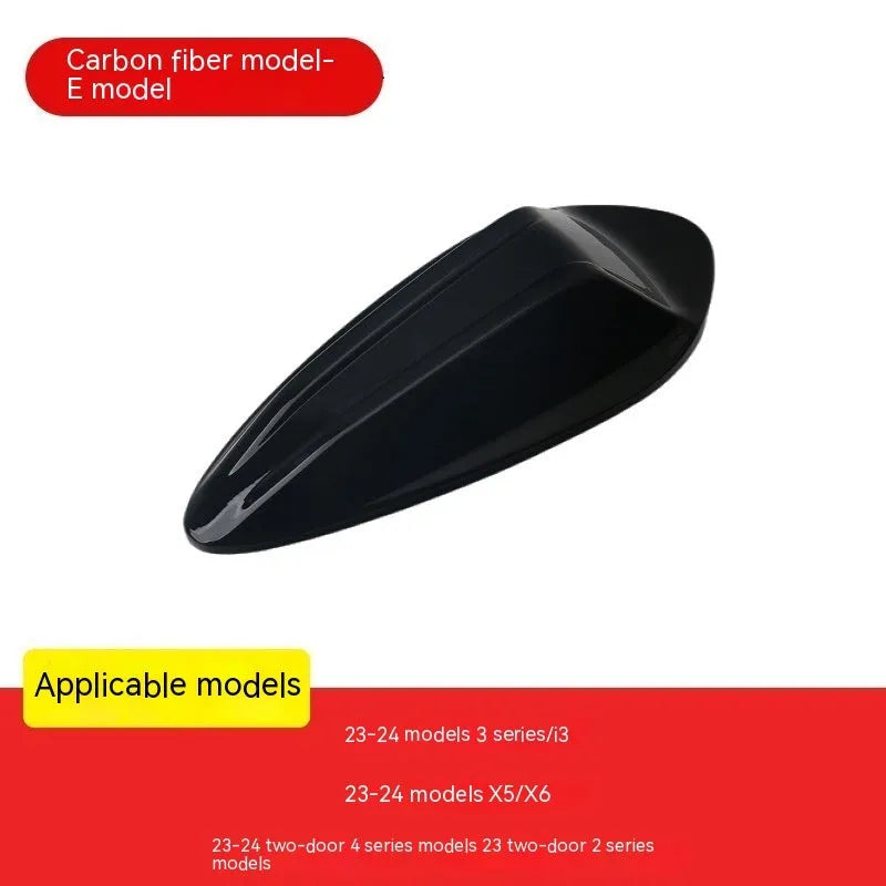 BMW shark fin antenna cover in carbon fibre and piano black finishes