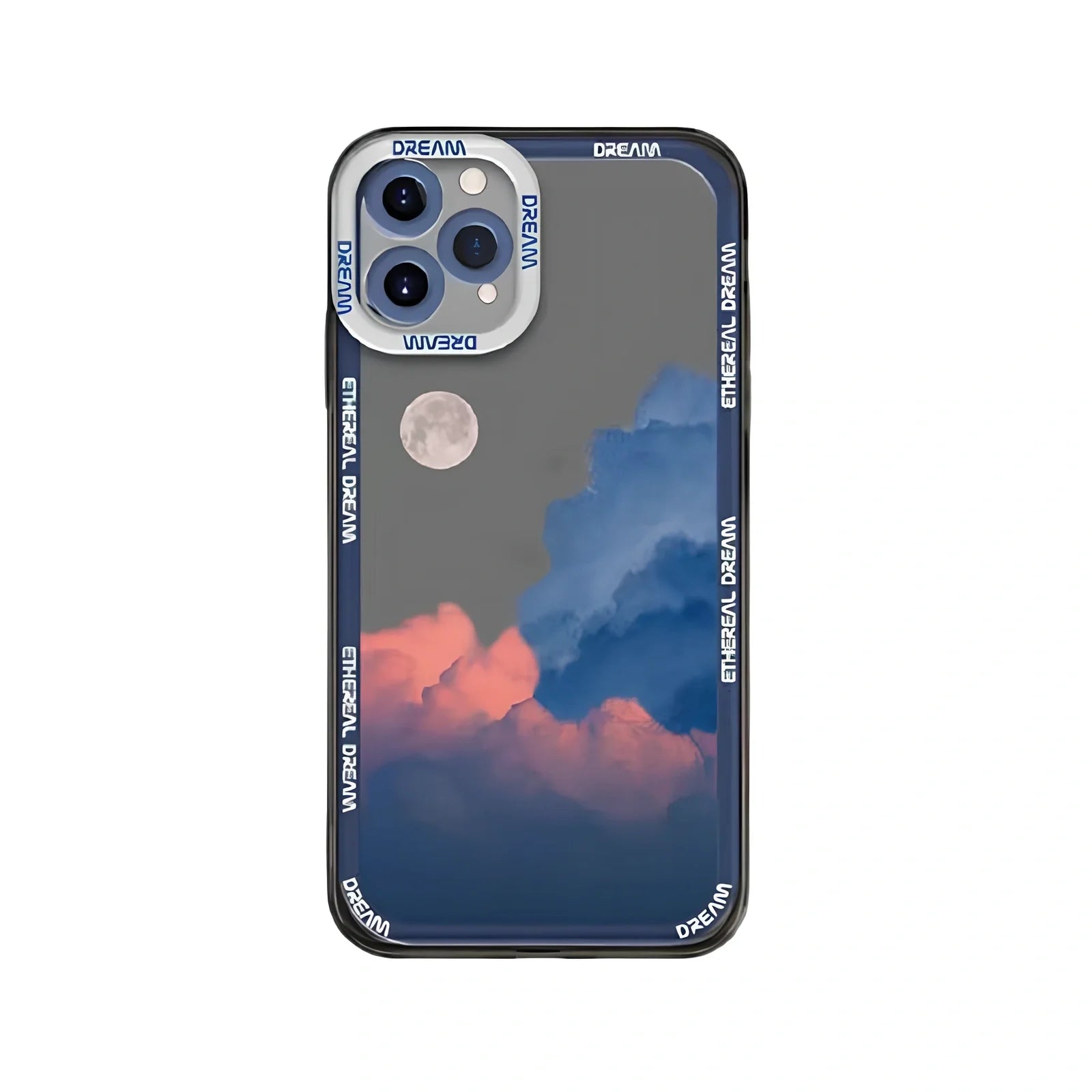 TPU phone case with blue sunset clouds and starry sky print for iPhone 13, 1.2mm thick back cover protection