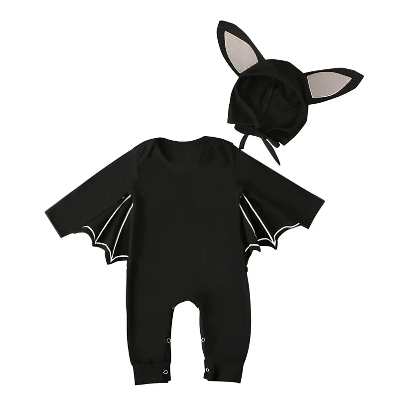 Black cotton headband two-piece children's set, long sleeve top and headband for sizes 70-100cm, 70% cotton fabric