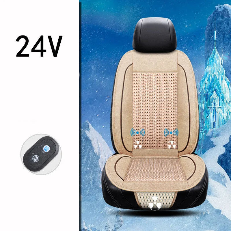 Car ventilation seat cushion with massage function measuring 60cm x 60cm in black colour