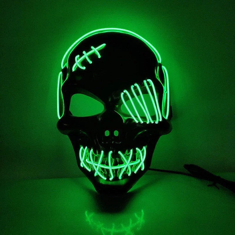 Scary one-eyed pirate mask with glowing LED lights for Halloween costume and party