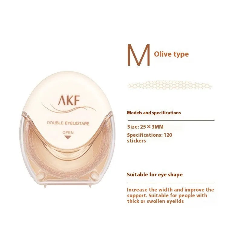 Transparent double eyelid stickers on roll with lace pattern for natural eyelid enhancement