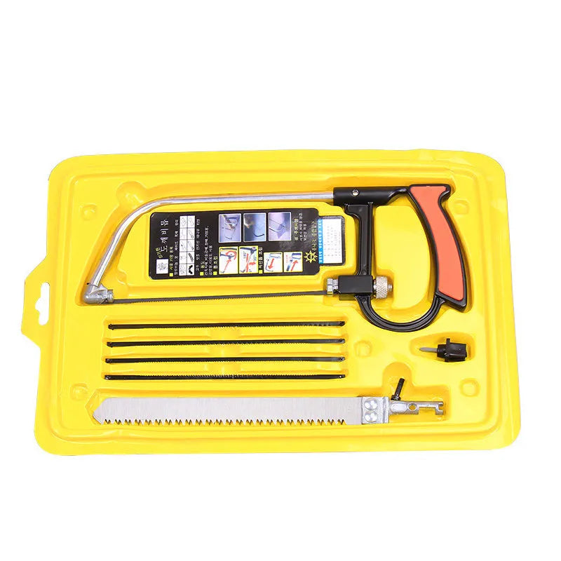 Practical seven-in-one alloy steel hand saw set for DIY woodworking cutting tasks with multiple blade options.