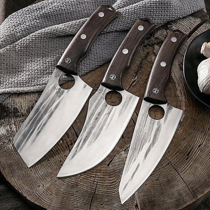 Stainless steel deboning kitchen knives with ergonomic handles and sharp molybdenum vanadium blades