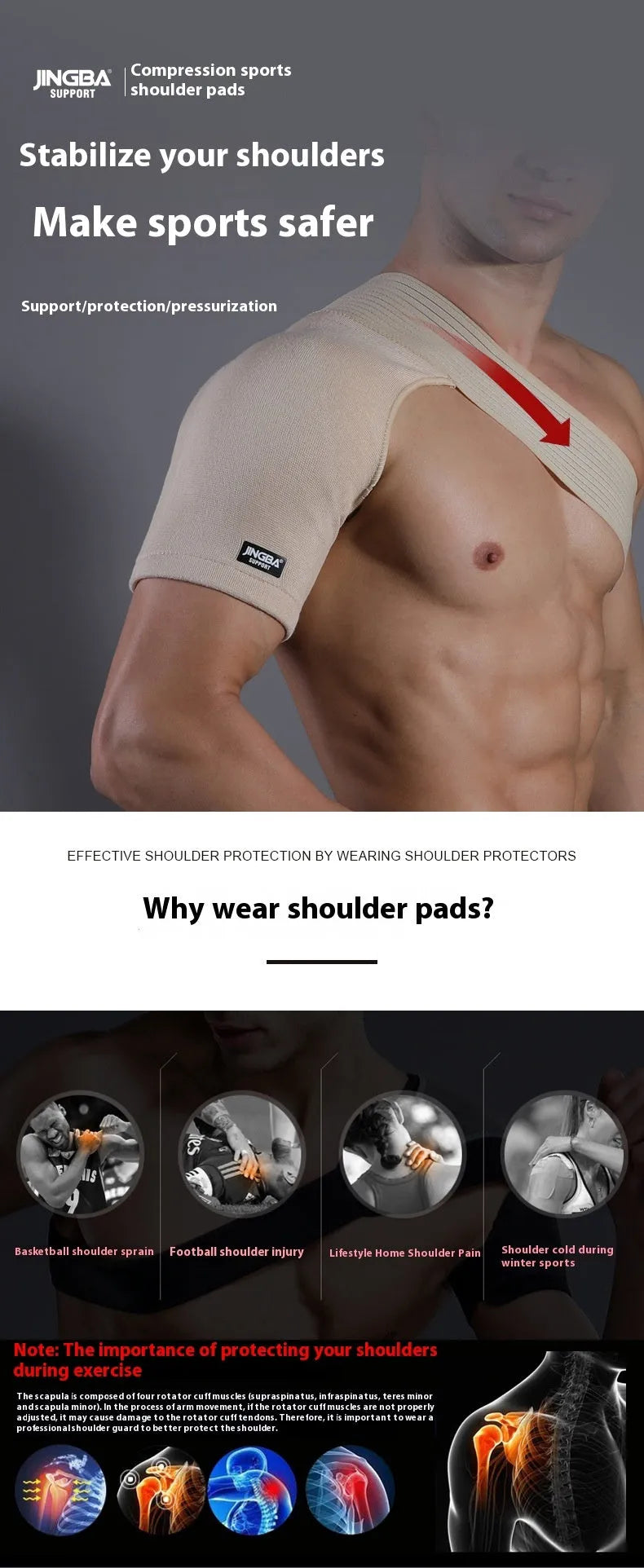 Adjustable skin tone one-shoulder protective sports strap for weightlifting and multi-sport use