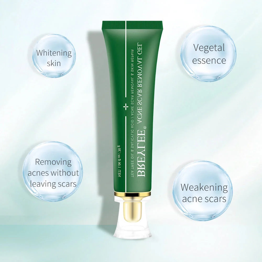 Tea Tree Acne Scar Removal Gel with Qu Dou Printing, 30g tube