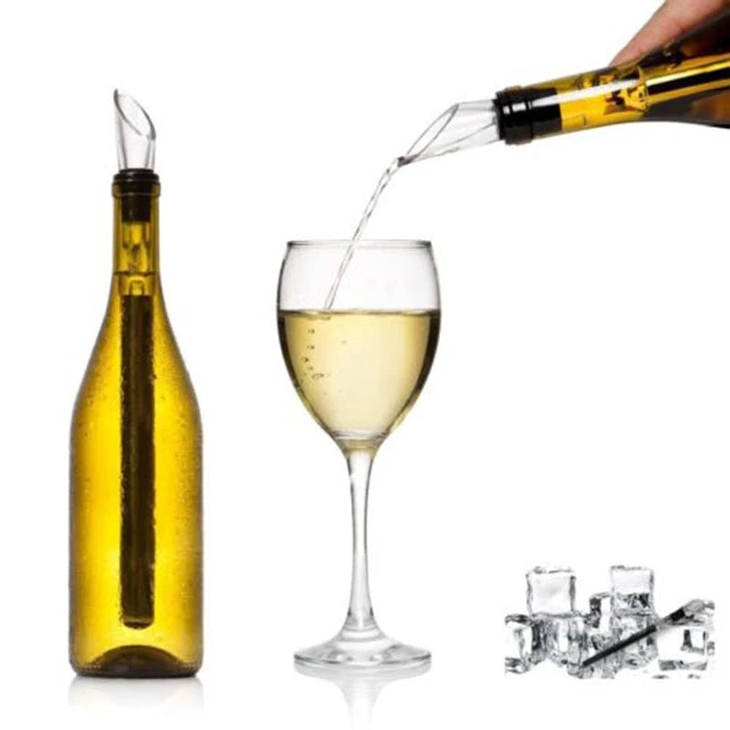 Premium Stainless Steel Wine Chiller and Pourer Set