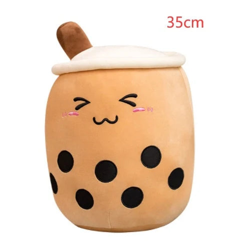 Strawberry Milk Tea Plush Boba Cup Toy in various colours and sizes