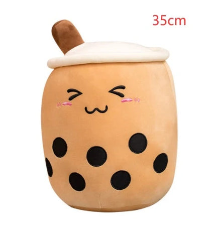 Strawberry Milk Tea Plush Boba Cup Toy in various colours and sizes