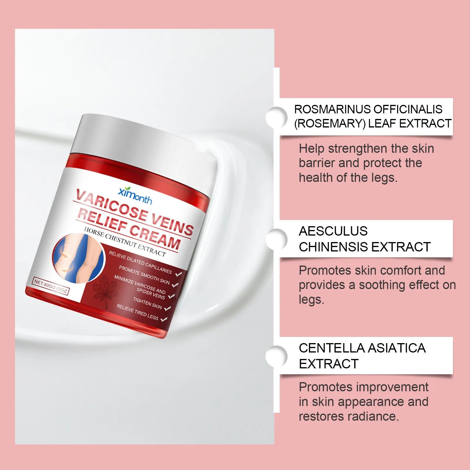 Two tubes of 80g leg care cream for body moisturisation and massage