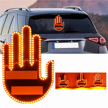 Illuminated LED car gesture light with three gesture modes, bright 176-LED display, and easy peel-and-stick installation