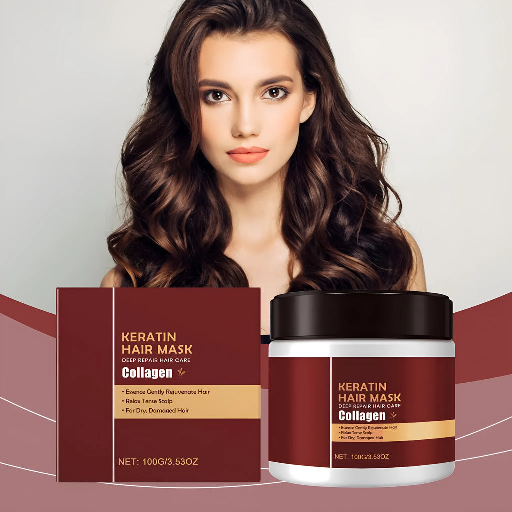 100g keratin and collagen hair mask tube with aloe extract for moisturising treatment