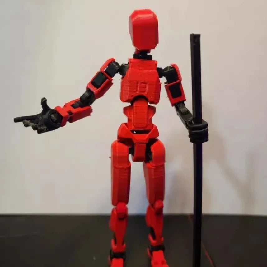 Customizable 3D printed robot mannequin with posable joints for creative expression, illustration, desk decor, and unique gifting.